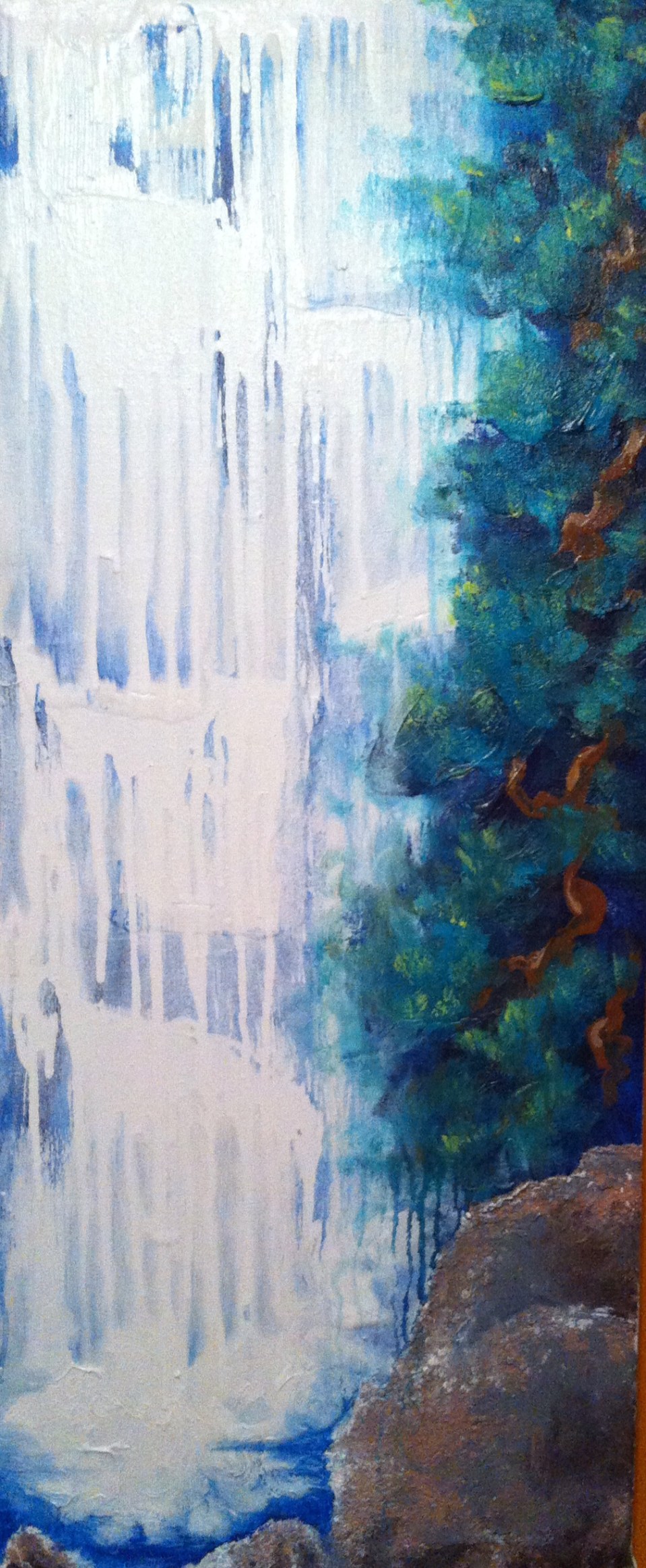 Listen to the Falls Painted March 2014 18x46" 